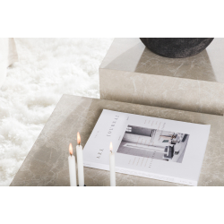 York Sofabord i Marmor Look - Beige 60x80 cm 
