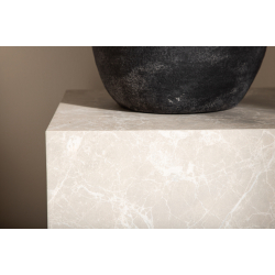 York Sofabord i Marmor Look - Beige 45x40cm