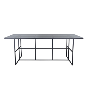 Leif Spisebord - r�get glasplade og Sorte Jernben