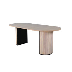 BIANCA Ovalt Spisebord 75 X 200 X 90 Lys Tr