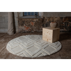 Dahlia Rundt Gulvtppe 200 - Hvid/Creme