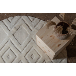 Dahlia Rundt Gulvtppe 200 - Hvid/Creme