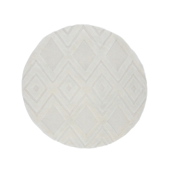 Dahlia Rundt Gulvtppe 200 - Hvid/Creme