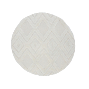 Dahlia Rundt Gulvtppe 200 - Hvid/Creme