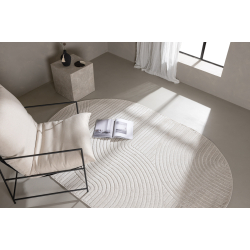 Vince Oval Gulvtppe i Cremehvid 340x240 cm