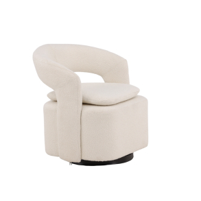 Laurel Teddy Lnestol i Hvid Bouclé 