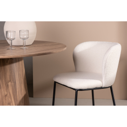 Boucle Spisebordstole i Off White - 2 STK