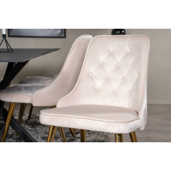 VELVET DELUXE Spisebordsstole 2-STK Beige