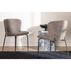 Modesto Spisebordsstole - Grey / Smoked Black Boucle 2 stk