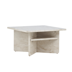 lesund Marmor look Sofabord i Beige - 75x75x42cm