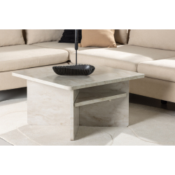 lesund Marmor look Sofabord i Beige - 75x75x42cm