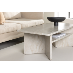 lesund Sofabord 60 x 120 Beige i Marmor look