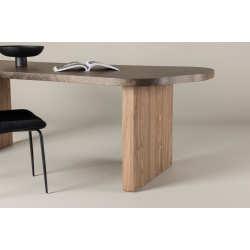 ELEONORA Ovalt Spisebord 100 X 230 Brun