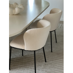 Boucle Spisebordstole i Off White - 2 STK