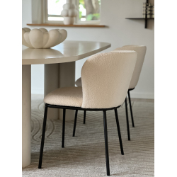 Boucle Spisebordstole i Off White - 2 STK