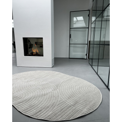 Vince Oval Gulvtppe i Cremehvid 340x240 cm