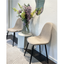 Boucle Spisebordstole i Beige - 2 STK 