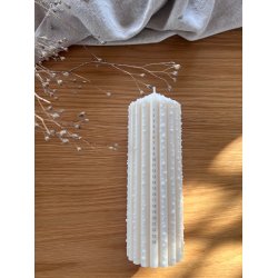 Kalenderlys | lys beige med snefnug